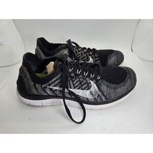 Nike Free 4.0 Flyknit Oreo Shoes Womens 7.5 Black White Running Athletic Sneaker
